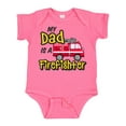 thumbnail image 1 of Inktastic My Dad is a Firefighter with Fire Truck Boys or Girls Baby Bodysuit, 1 of 5