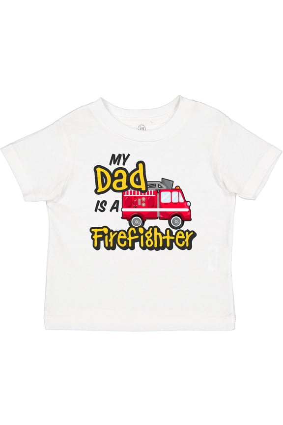 My Dad is a Firefighter with Fire Truck Boys or Girls Baby T-Shirt