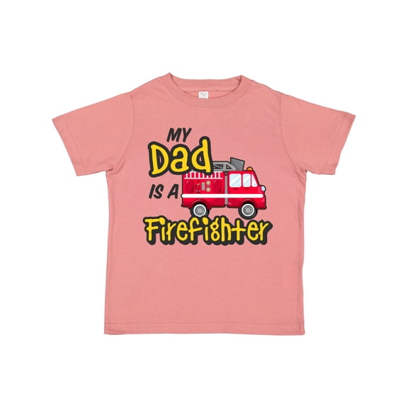 Inktastic My Dad is a Firefighter with Fire Truck Boys or Girls Toddler T-Shirt