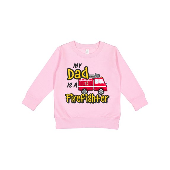 Inktastic My Dad is a Firefighter with Fire Truck Toddler Sweatshirt