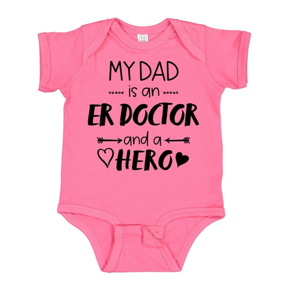 Inktastic My Dad is an Er Doctor and a Hero Boys or Girls Baby Bodysuit