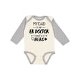 thumbnail image 1 of Inktastic My Dad is an Er Doctor and a Hero Boys or Girls Long Sleeve Baby Bodysuit, 1 of 5