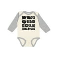 thumbnail image 1 of Inktastic My Dad's Beard is Cooler Than Yours Boys Long Sleeve Baby Bodysuit, 1 of 5