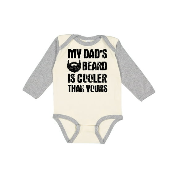 Inktastic My Dad's Beard is Cooler Than Yours Boys Long Sleeve Baby Bodysuit