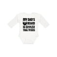 thumbnail image 1 of Inktastic My Dad's Beard is Cooler Than Yours Boys Long Sleeve Baby Bodysuit, 1 of 5