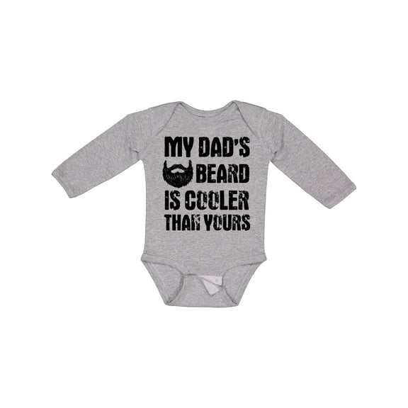 Inktastic My Dad's Beard is Cooler Than Yours Boys Long Sleeve Baby Bodysuit
