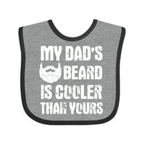 Inktastic My Dad's Beard is Cooler Than Yours in White Boys Baby Bib