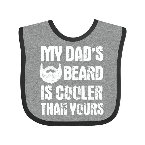 Inktastic My Dad's Beard is Cooler Than Yours in White Boys Baby Bib
