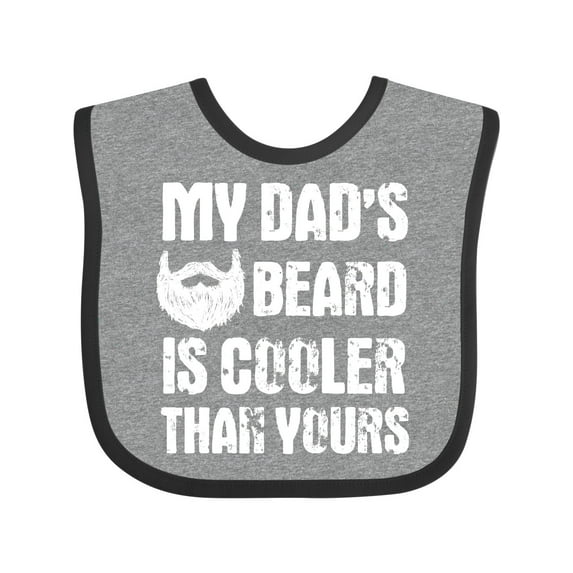 Inktastic My Dad's Beard is Cooler Than Yours in White Boys Baby Bib