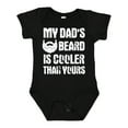 thumbnail image 1 of Inktastic My Dad's Beard is Cooler Than Yours in White Boys Baby Bodysuit, 1 of 5