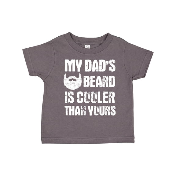 Inktastic My Dad's Beard is Cooler Than Yours in White Boys Toddler T-Shirt