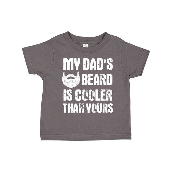 Inktastic My Dad's Beard is Cooler Than Yours in White Boys Toddler T-Shirt