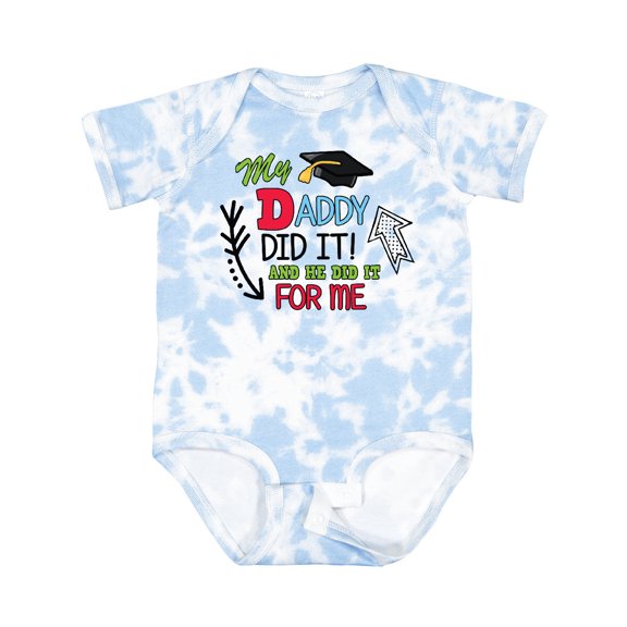 Inktastic My Daddy Did It and He Did It for Me with Graduation Cap Boys Baby Bodysuit