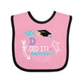 thumbnail image 1 of Inktastic My Daddy Did It and He Did It for Me with Graduation Cap Girls Baby Bib, 1 of 4