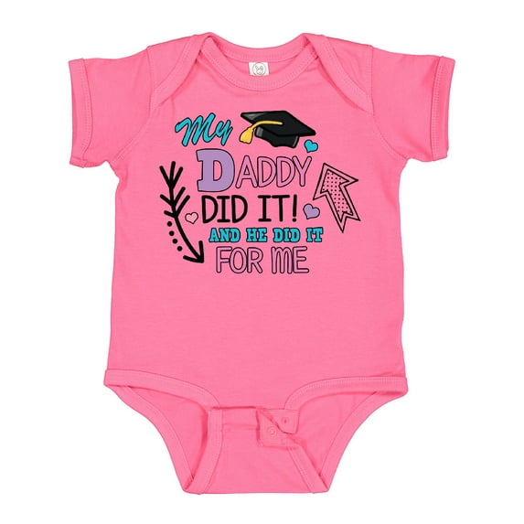 Inktastic My Daddy Did It and He Did It for Me with Graduation Cap Girls Baby Bodysuit