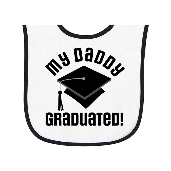 Inktastic My Daddy Graduated College Graduate Baby Terry Cloth Bib
