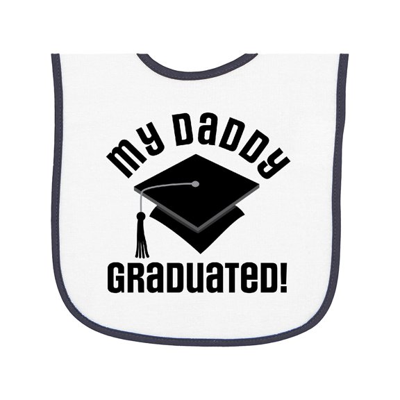 Inktastic My Daddy Graduated College Graduate Baby Terry Cloth Bib