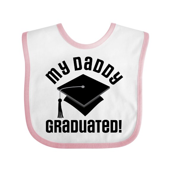 Inktastic My Daddy Graduated College Graduate Boys or Girls Baby Bib