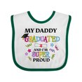 thumbnail image 1 of Inktastic My Daddy Graduated and I'm Super Proud Boys or Girls Baby Bib, 1 of 4