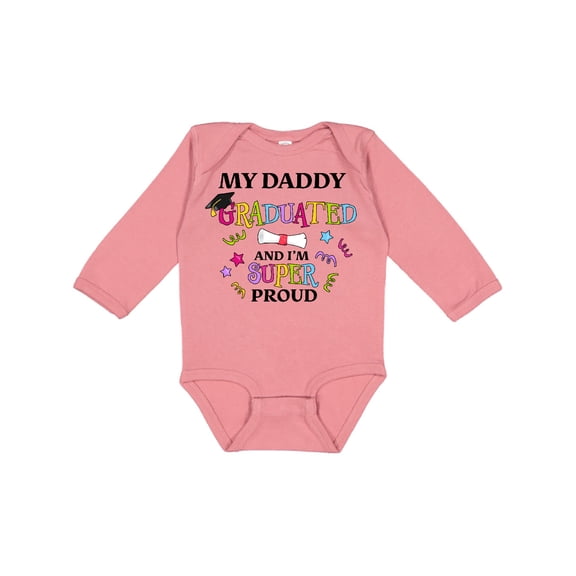 Inktastic My Daddy Graduated and I'm Super Proud Boys or Girls Long Sleeve Baby Bodysuit