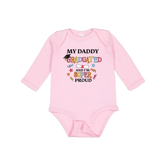 Inktastic My Daddy Graduated and I'm Super Proud Boys or Girls Long Sleeve Baby Bodysuit