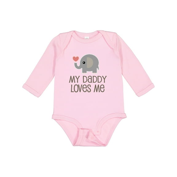 Inktastic My Daddy Loves Me Boys or Girls Long Sleeve Baby Bodysuit