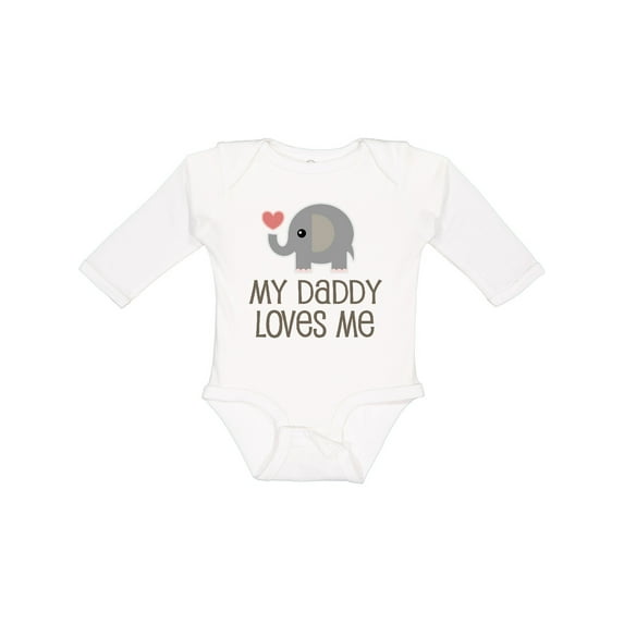 Inktastic My Daddy Loves Me Boys or Girls Long Sleeve Baby Bodysuit