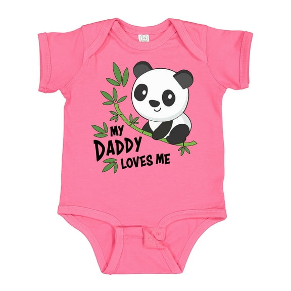 Inktastic My Daddy Loves Me Cute Panda Boys or Girls Baby Bodysuit