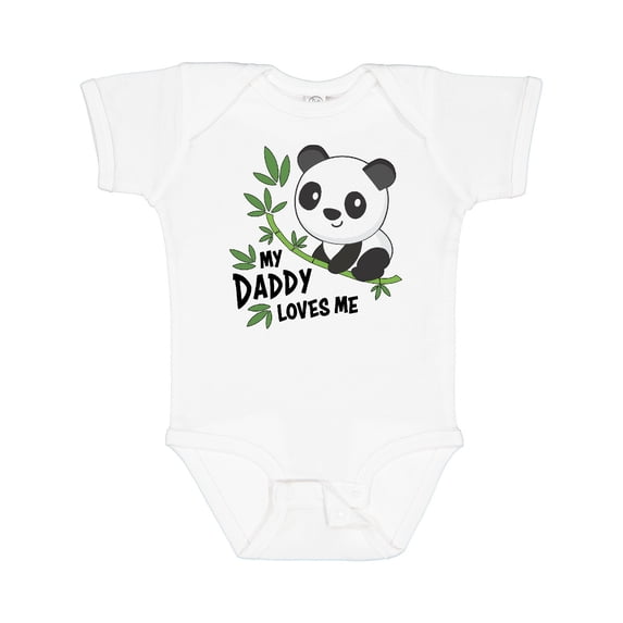 Inktastic My Daddy Loves Me Cute Panda Boys or Girls Baby Bodysuit