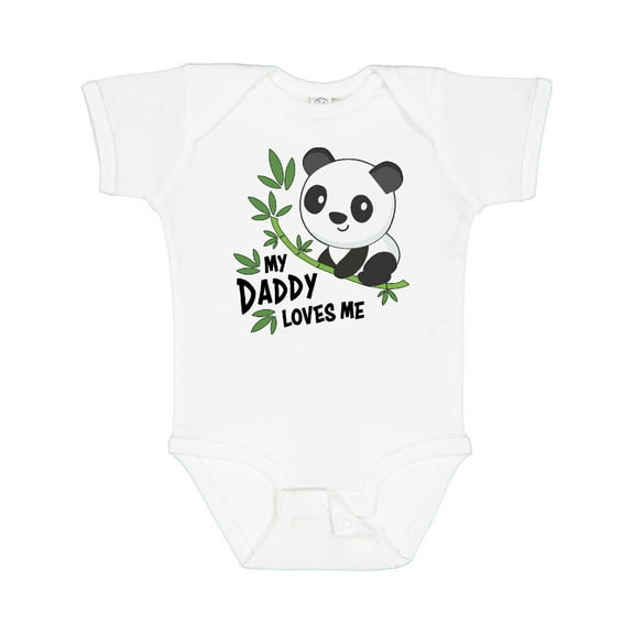 Inktastic My Daddy Loves Me Cute Panda Boys or Girls Baby Bodysuit