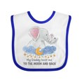 thumbnail image 1 of Inktastic My Daddy Loves Me to the Moon and Back Elephant Family Boys or Girls Baby Bib, 1 of 4