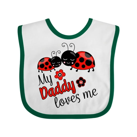 Inktastic My Daddy Loves Me with Cute Ladybugs Boys or Girls Baby Bib