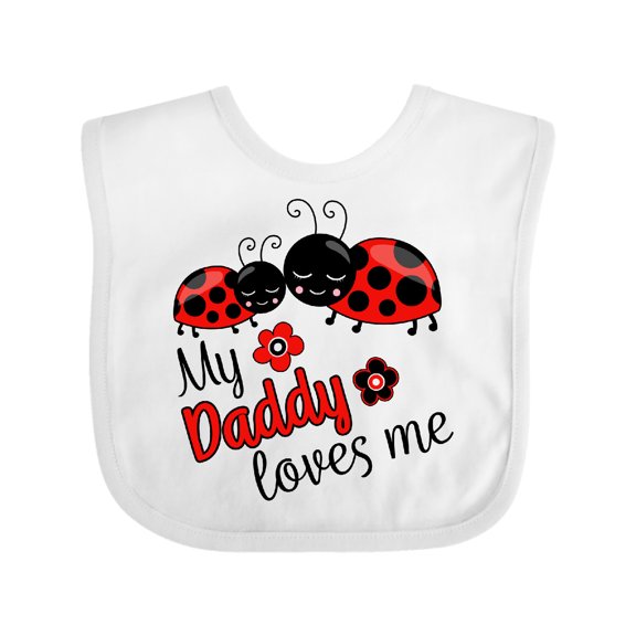 Inktastic My Daddy Loves Me with Cute Ladybugs Boys or Girls Baby Bib