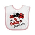 thumbnail image 1 of Inktastic My Daddy Loves Me with Cute Ladybugs Boys or Girls Baby Bib, 1 of 4
