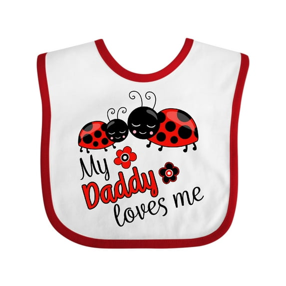Inktastic My Daddy Loves Me with Cute Ladybugs Boys or Girls Baby Bib