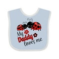 thumbnail image 1 of Inktastic My Daddy Loves Me with Cute Ladybugs Boys or Girls Baby Bib, 1 of 4