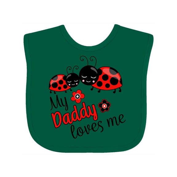 Inktastic My Daddy Loves Me with Cute Ladybugs Boys or Girls Baby Bib
