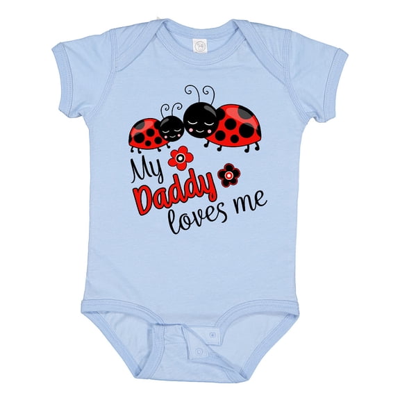 Inktastic My Daddy Loves Me with Cute Ladybugs Boys or Girls Baby Bodysuit