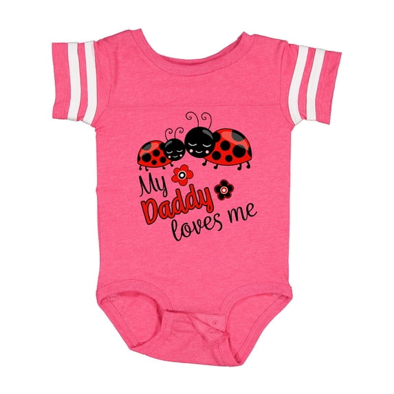 Inktastic My Daddy Loves Me with Cute Ladybugs Boys or Girls Baby Bodysuit