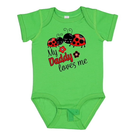 Inktastic My Daddy Loves Me with Cute Ladybugs Boys or Girls Baby Bodysuit