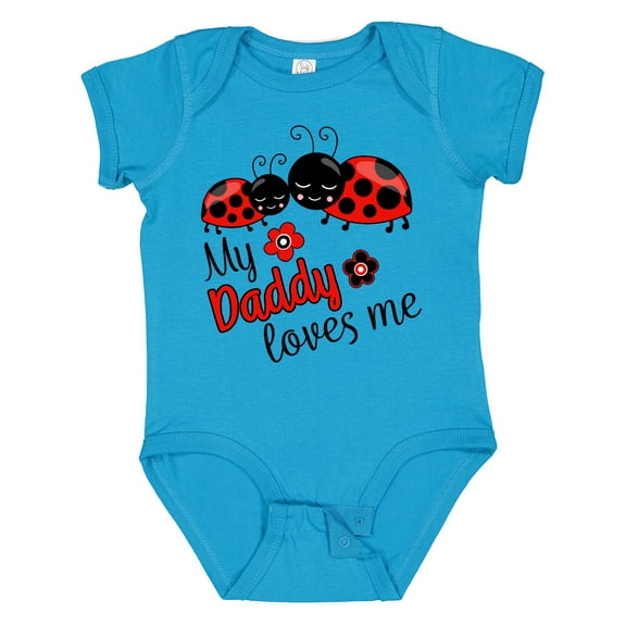 Inktastic My Daddy Loves Me with Cute Ladybugs Boys or Girls Baby Bodysuit