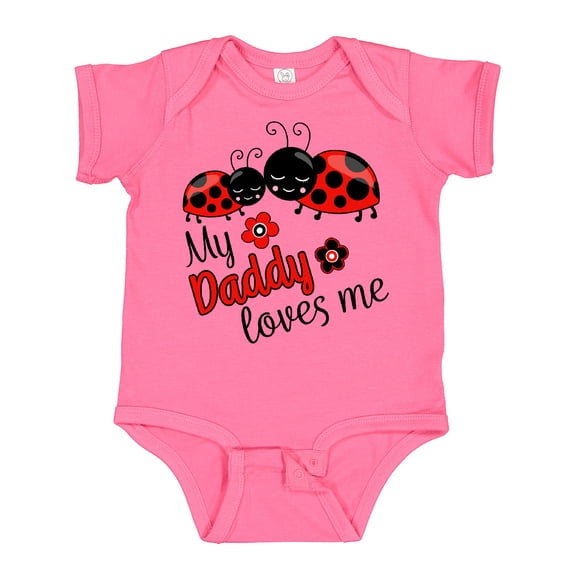 Inktastic My Daddy Loves Me with Cute Ladybugs Boys or Girls Baby Bodysuit