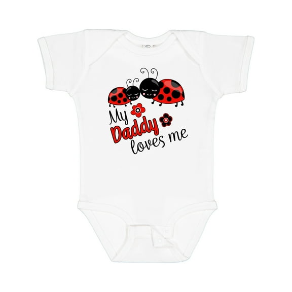 Inktastic My Daddy Loves Me with Cute Ladybugs Boys or Girls Baby Bodysuit