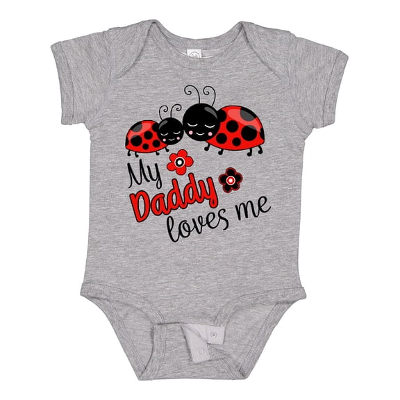 Inktastic My Daddy Loves Me with Cute Ladybugs Boys or Girls Baby Bodysuit