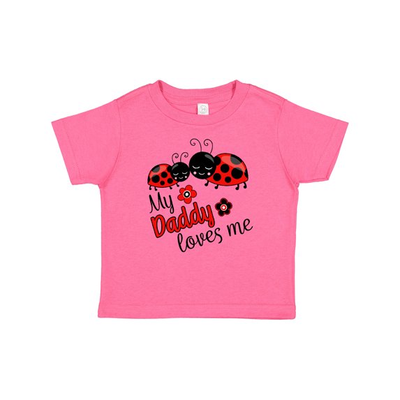 Inktastic My Daddy Loves Me with Cute Ladybugs Boys or Girls Baby T-Shirt