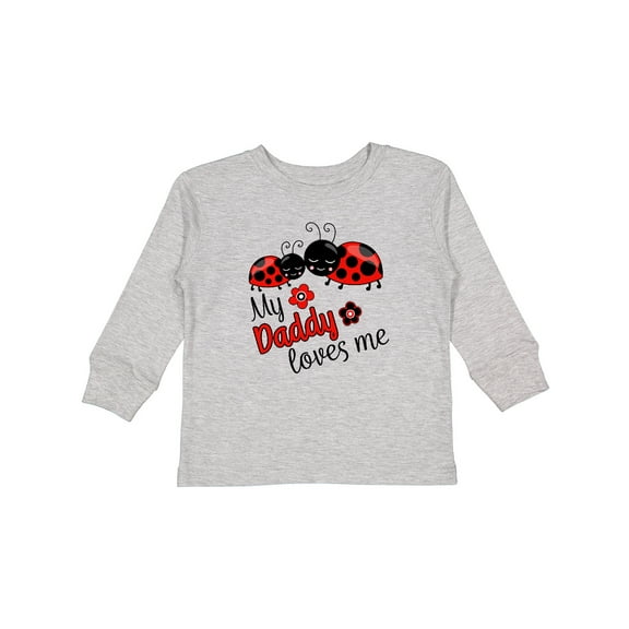 Inktastic My Daddy Loves Me with Cute Ladybugs Boys or Girls Long Sleeve Toddler T-Shirt