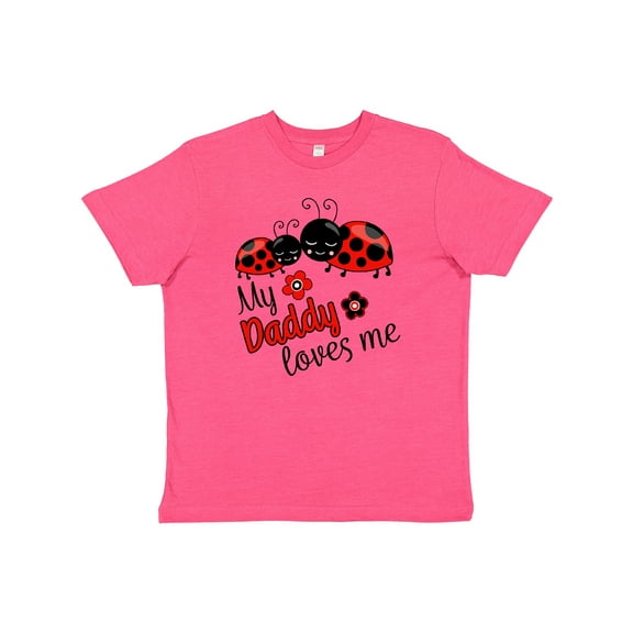 Inktastic My Daddy Loves Me with Cute Ladybugs Youth T-Shirt