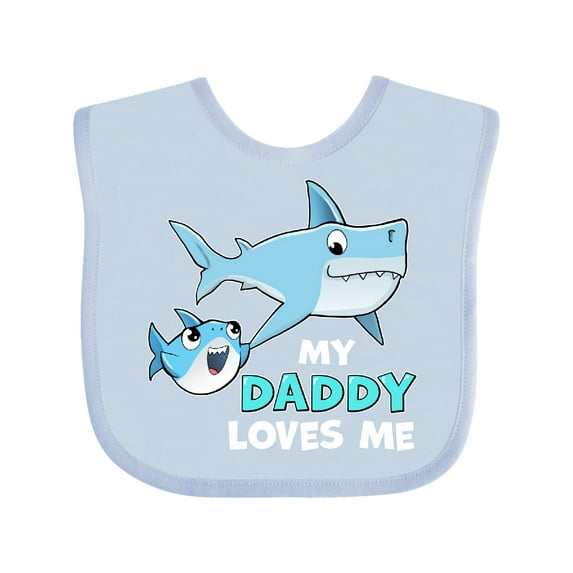 Inktastic My Daddy Loves Me with Cute Sharks Boys or Girls Baby Bib