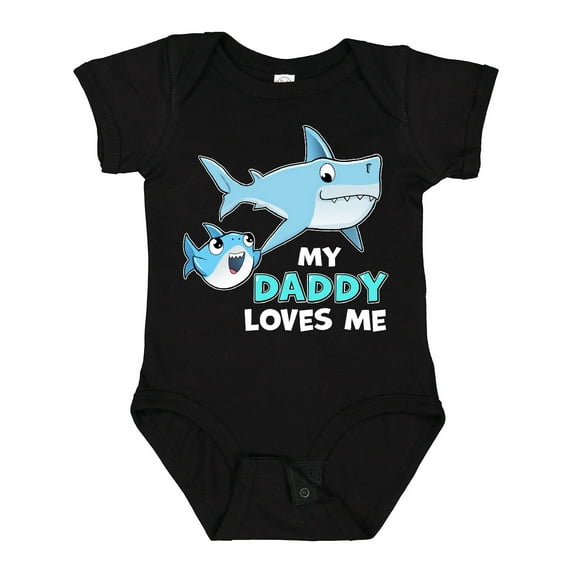 Inktastic My Daddy Loves Me with Cute Sharks Boys or Girls Baby Bodysuit