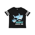 thumbnail image 1 of Inktastic My Daddy Loves Me with Cute Sharks Boys or Girls Toddler T-Shirt, 1 of 5